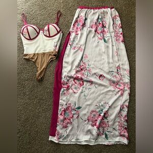 JLUXLABEL Two piece set bodysuit with skirt